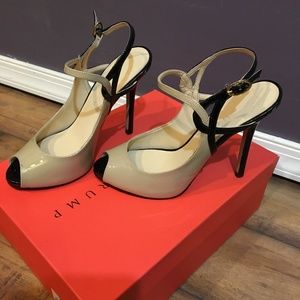 Ivanka Trump Black-Nude sandal stilletos size 5.5